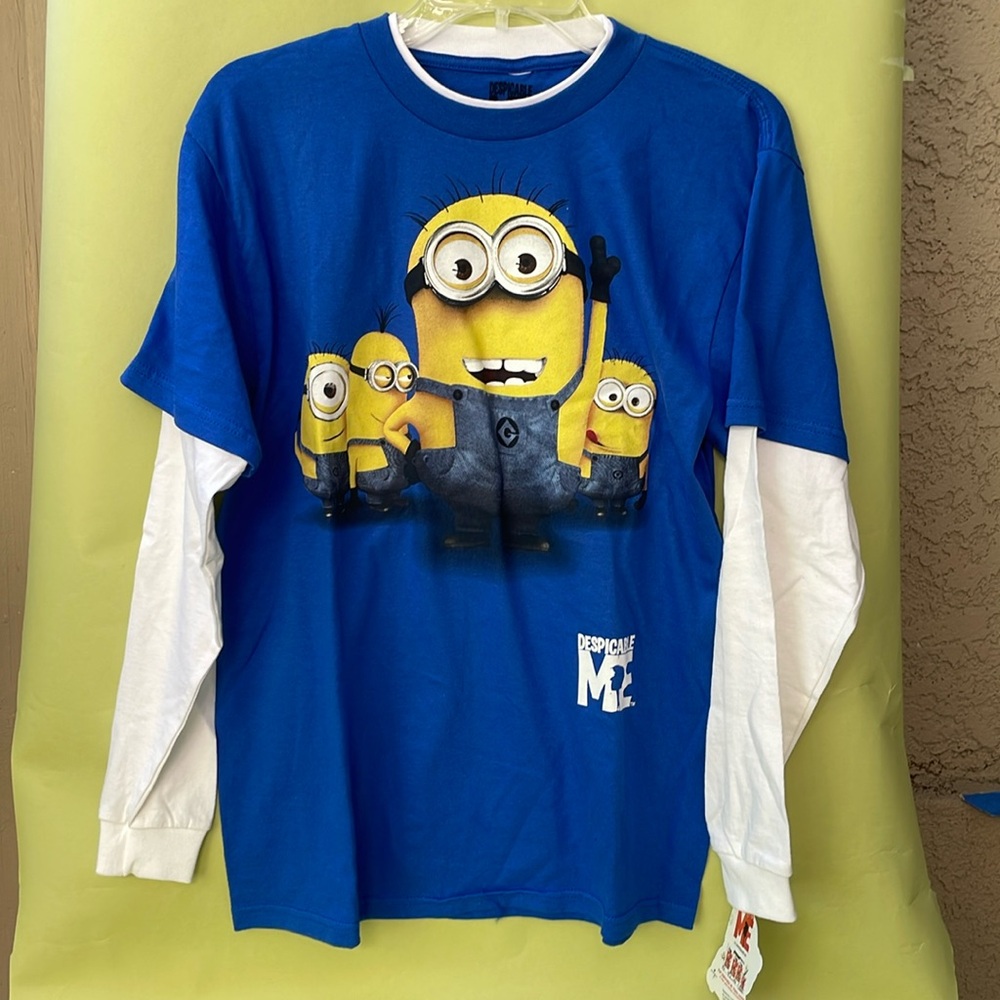 New with tag blue/white/yellow Despicable Me layered look long sleeve shirt
